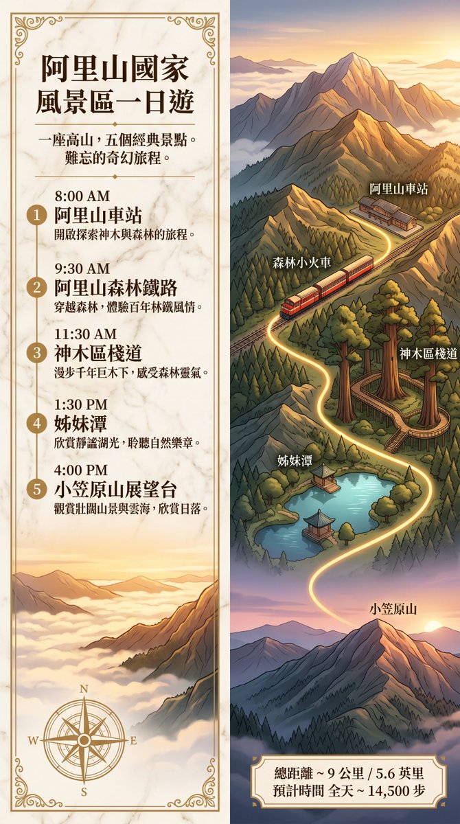 阿里山一日游旅行海报