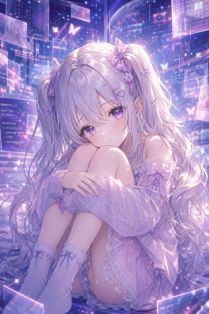 记忆空间中的薰衣草色 AI 少女