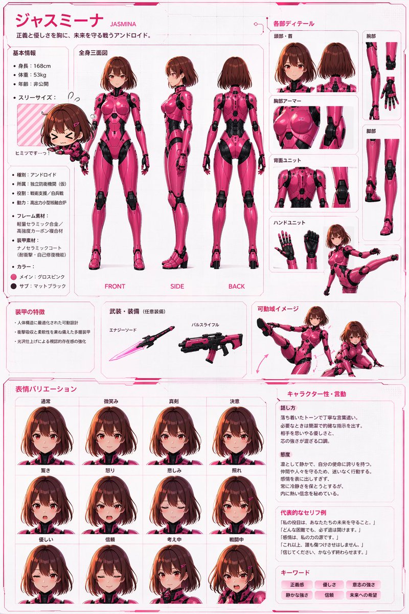 机器人女孩参考图