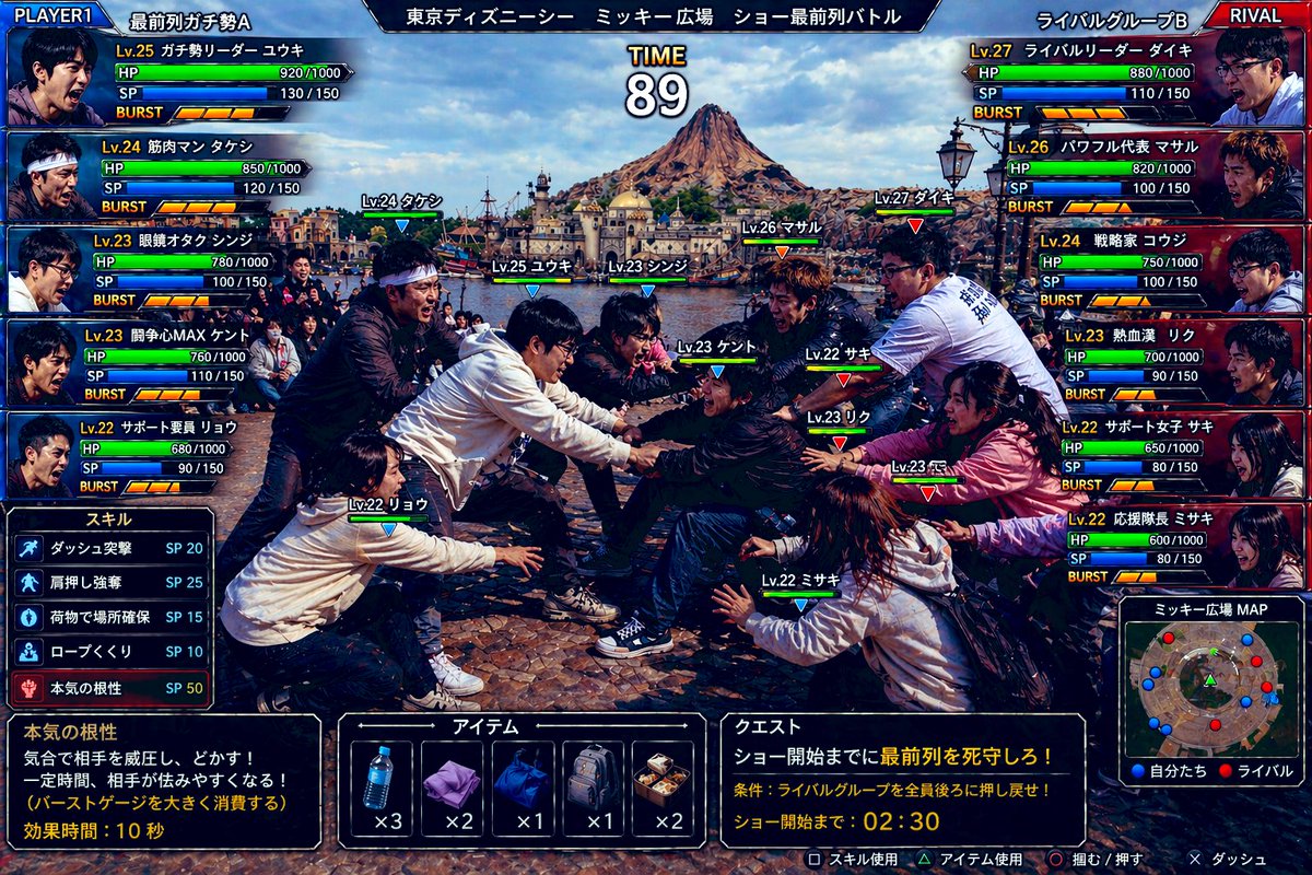 东京迪士尼海洋前排争夺战 UI