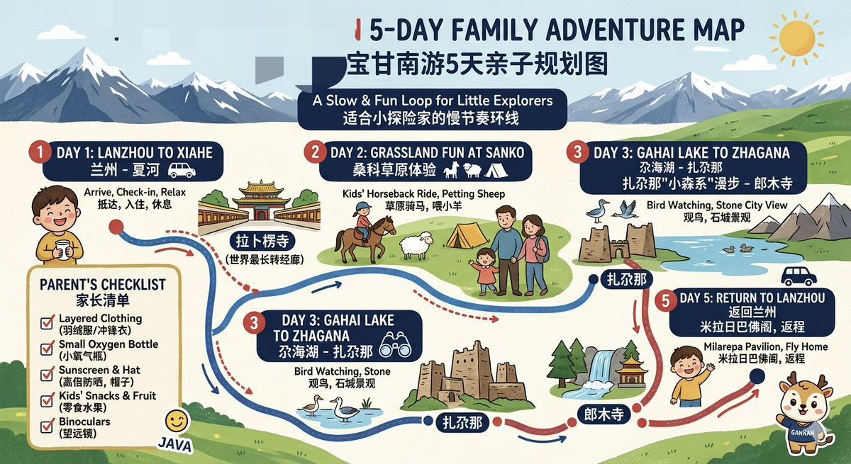 双语 5 天亲子游路线图