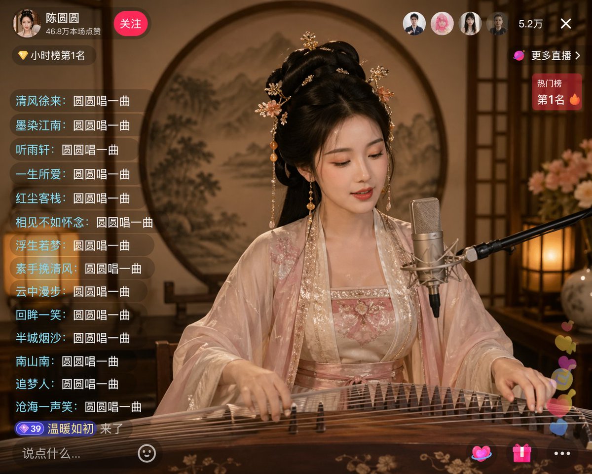 古风美女直播场景