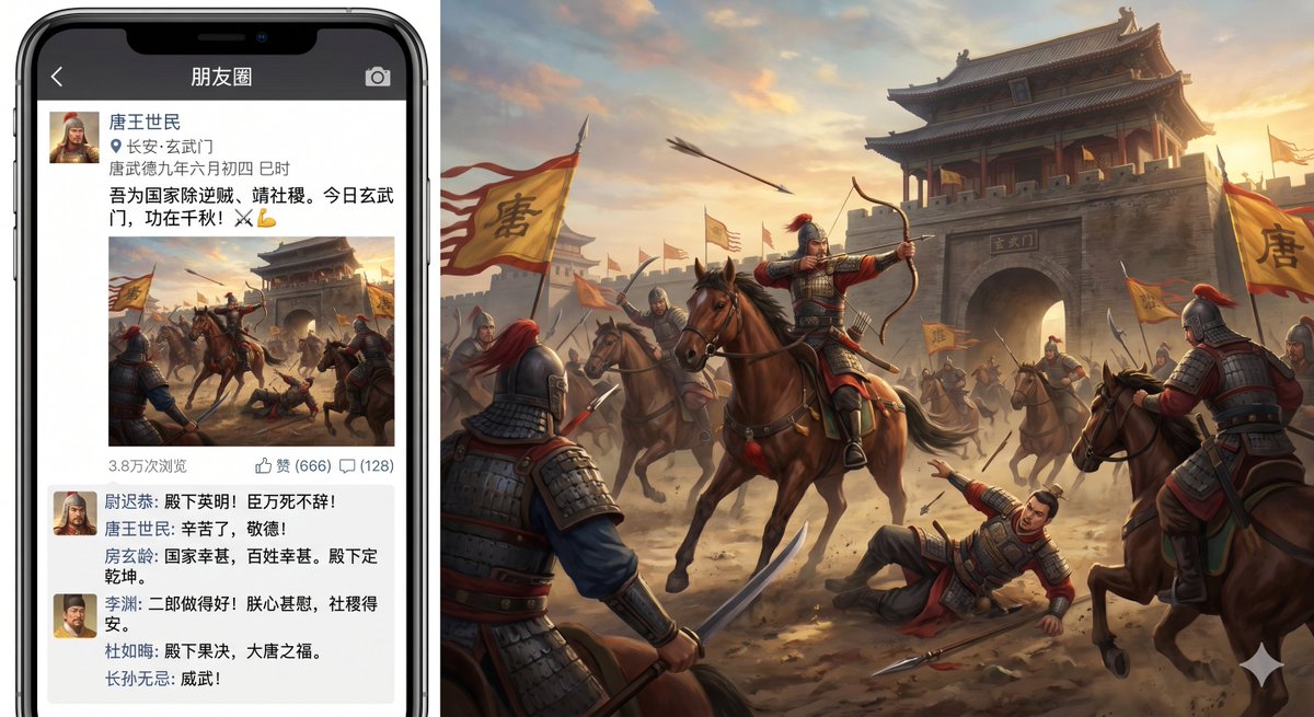 玄武门之变朋友圈动态