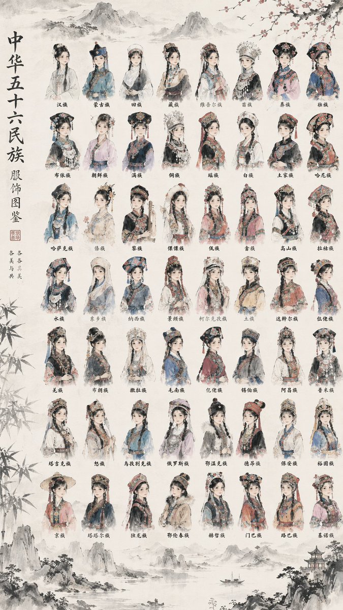 56 个民族服饰图鉴