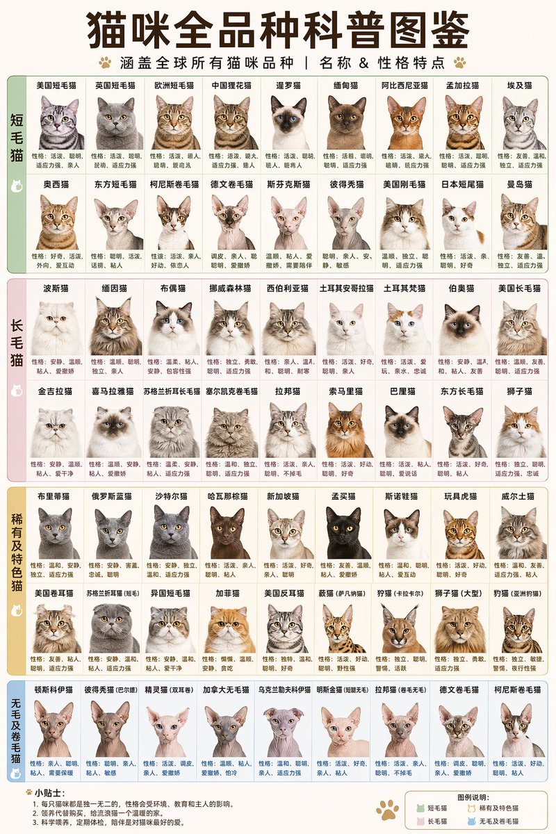 猫咪全品种科普图鉴
