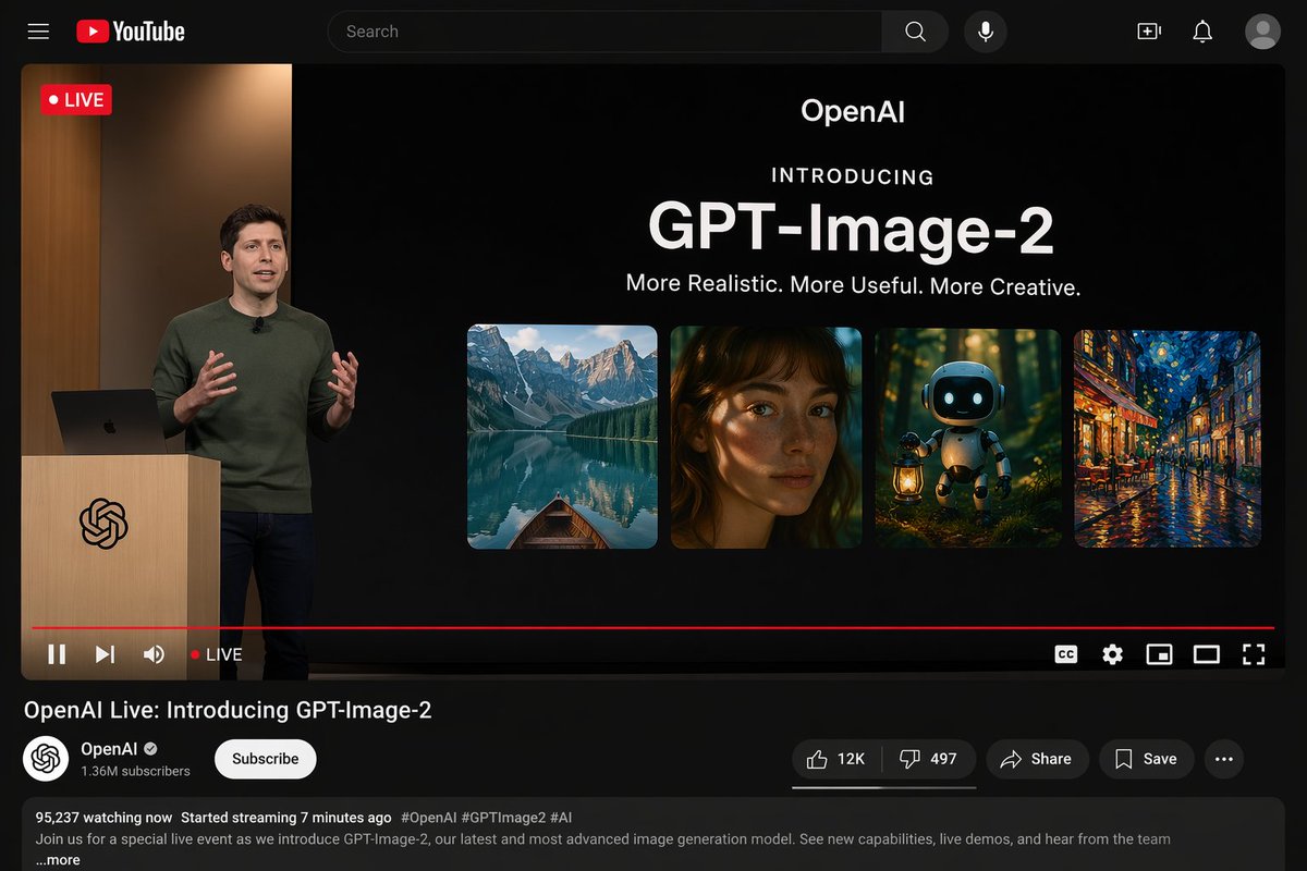 YouTube 直播演示界面模型