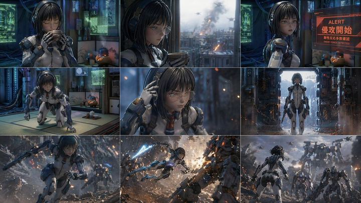 科幻动作 3x3 分镜项目