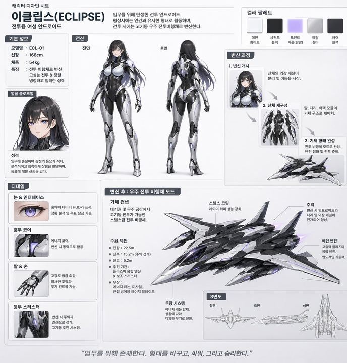 机甲少女角色设计图