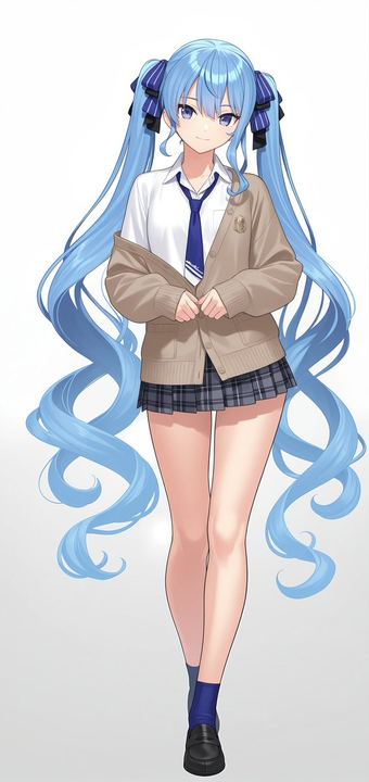 动漫女学生全身肖像