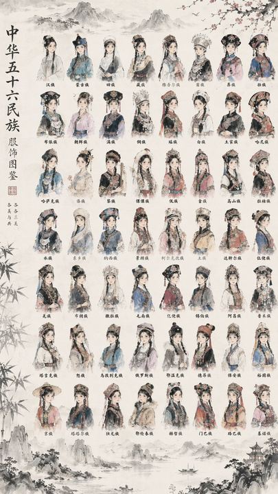 56 个民族服饰图鉴