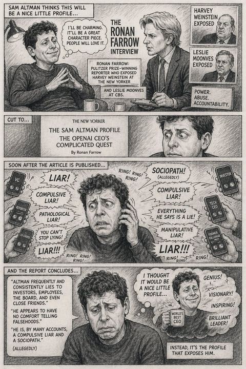 Satirical 4-Panel Caricature Comic Strip