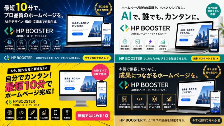 4-Panel SaaS Ad Banner Variations