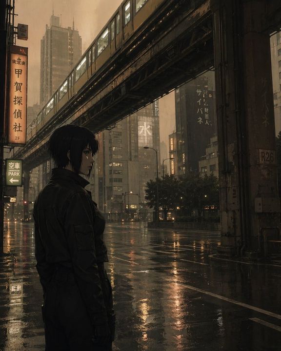 Moody Cyberpunk Cityscape