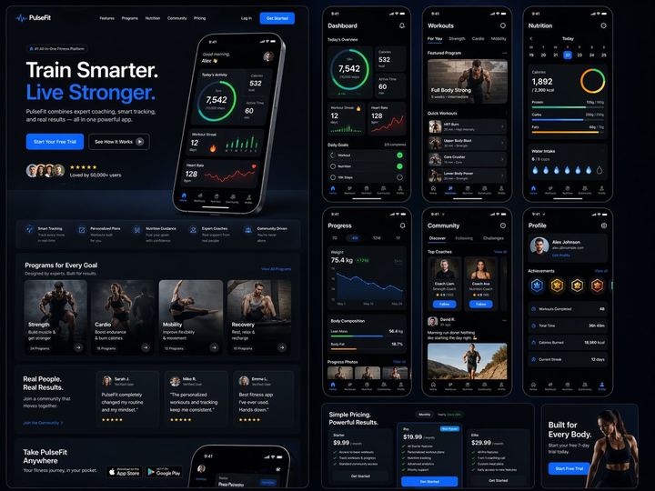 健身 SaaS 着陆页 UI