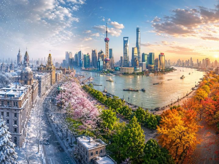 四季更迭全景图