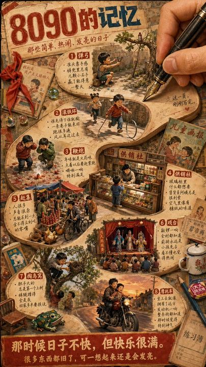 复古中国童年记忆海报