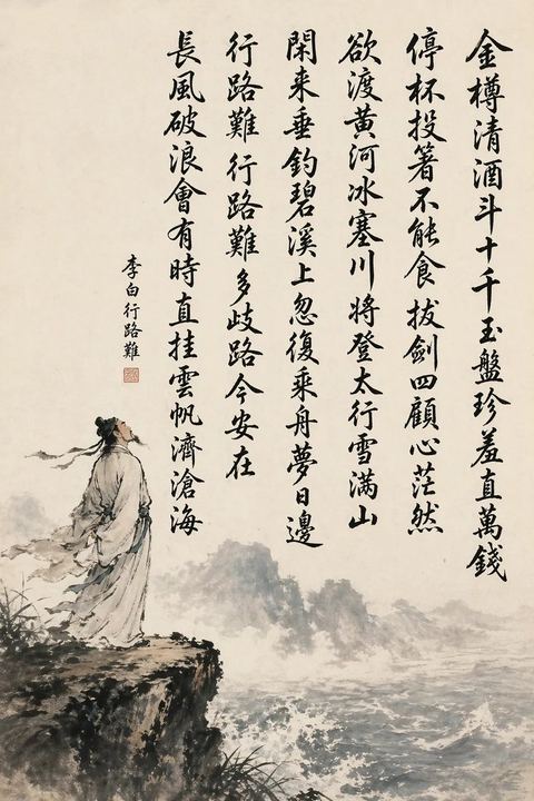中国书法诗意山水