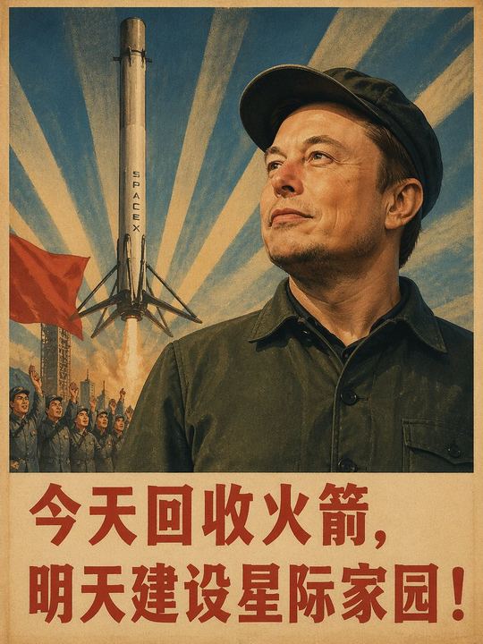 复古中国风 SpaceX 宣传海报