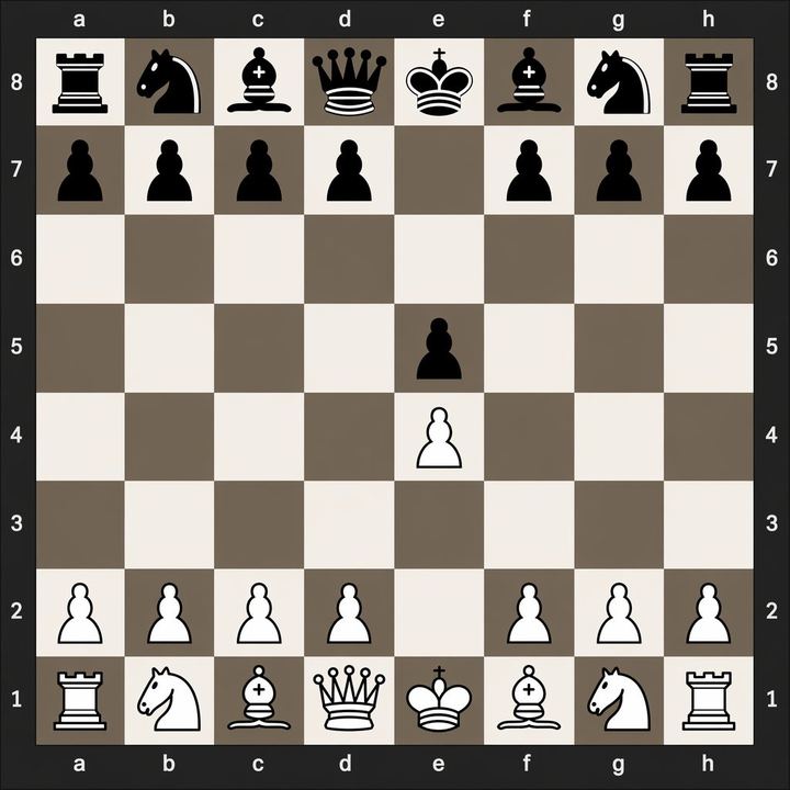 1.e4 e5 后的数字棋盘