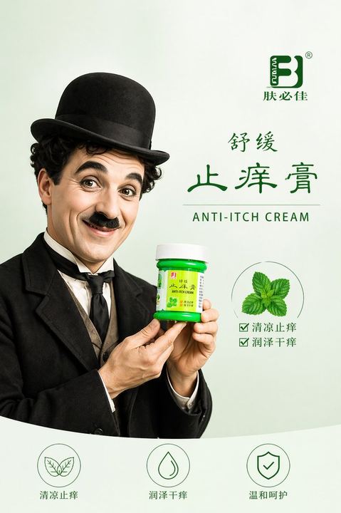 极简风止痒膏海报