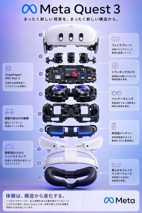 Meta Quest 3 爆炸视图海报