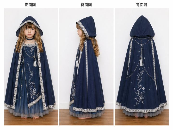 三视图连帽奇幻礼服参考图