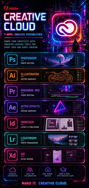 赛博朋克风格 Creative Cloud 创意海报