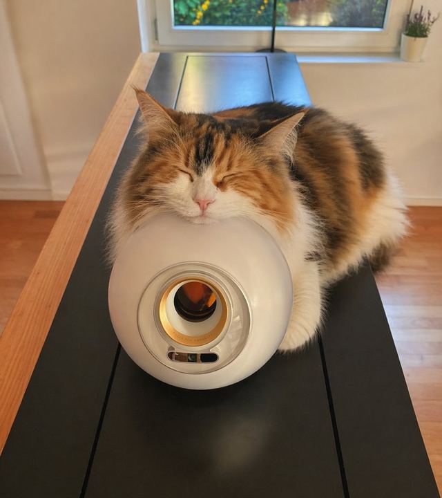 白色家电上熟睡的三花猫