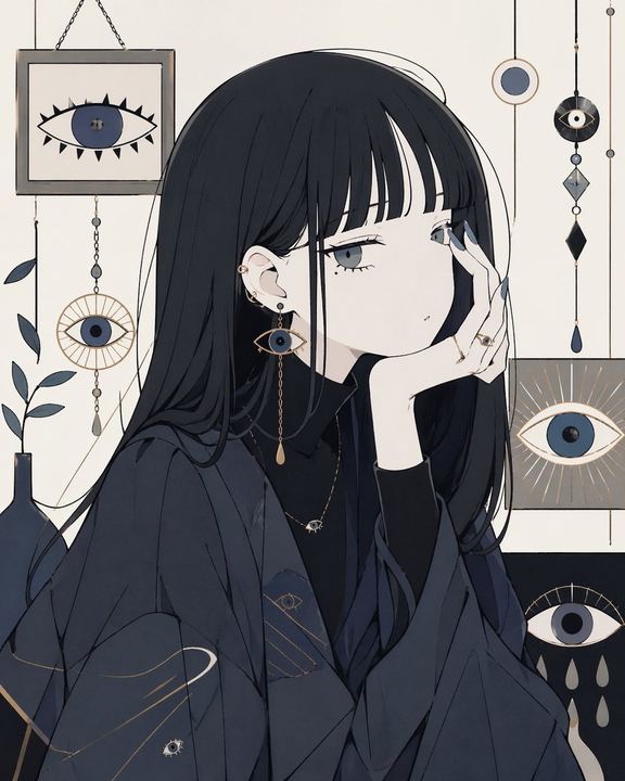 神秘眼眸主题动漫肖像
