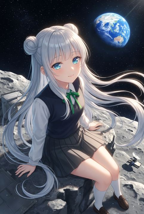 月球上的动漫女学生