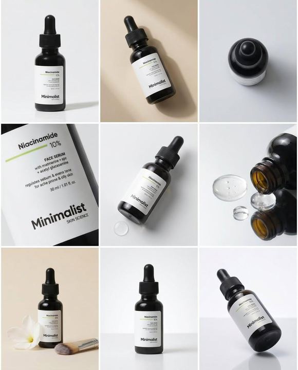 极简主义精华液产品拼图