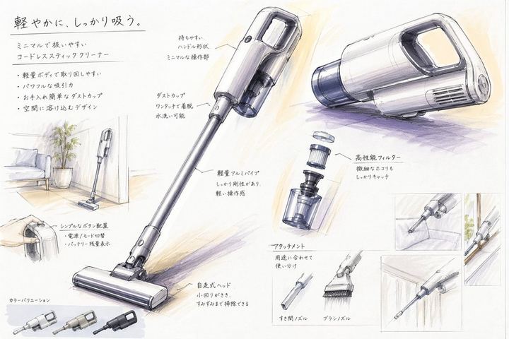 日式吸尘器设计草图项目