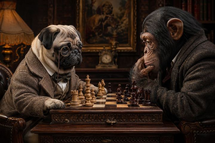 维多利亚风格动物象棋对弈