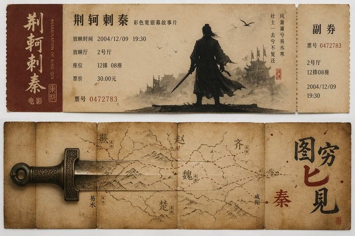 怀旧电影票根提示词