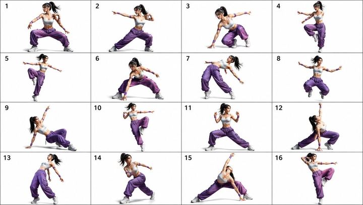 16 种姿势舞蹈格斗参考图
