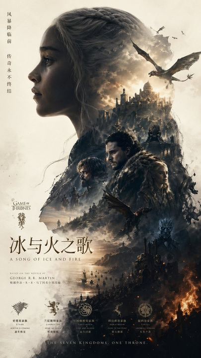 史诗奇幻双重曝光海报