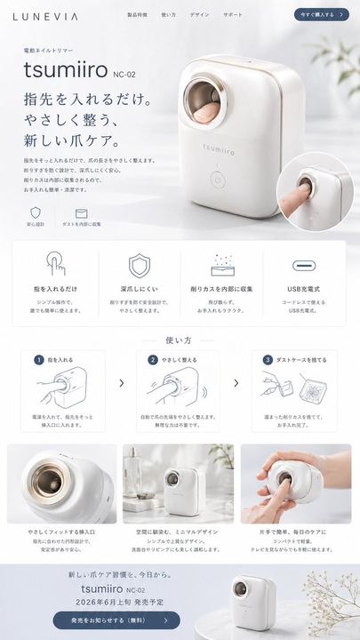 日式指甲修剪器落地页