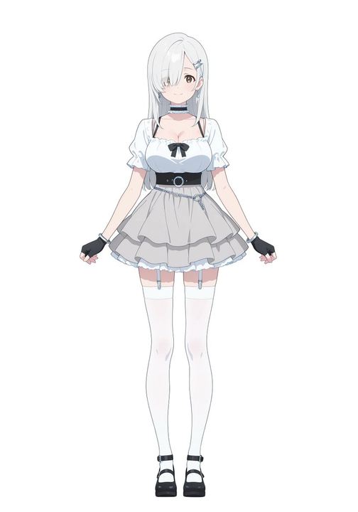 全身银发动漫少女设计